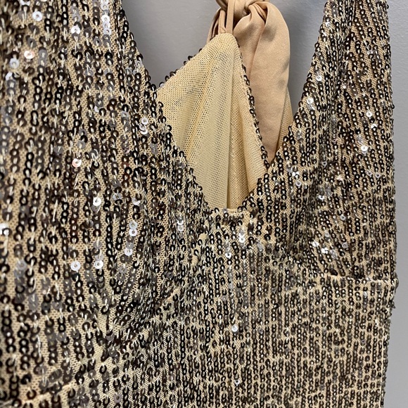 NWT M Free People Gold rush sequin party GOLD - Picture 8 of 11